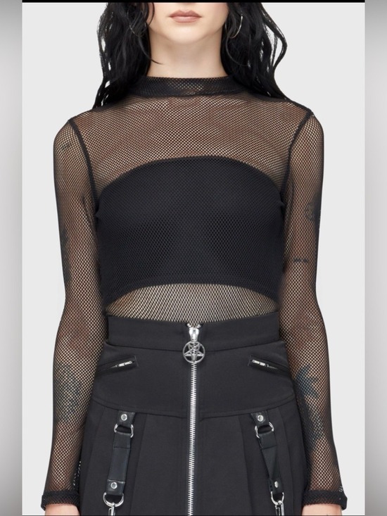 Killstar Tops - KILLSTAR Planetary Party Fishnet Mesh Top NWT Small